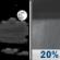 Saturday Night: Partly Cloudy then Slight Chance Rain Showers
